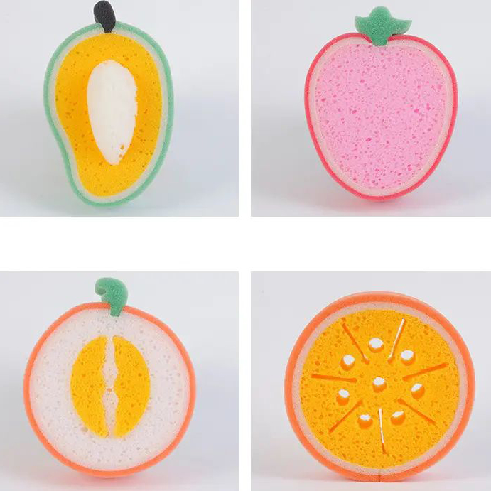 Strawberry Mango Thickened Bowl Washing Fruit Sponge Wipe