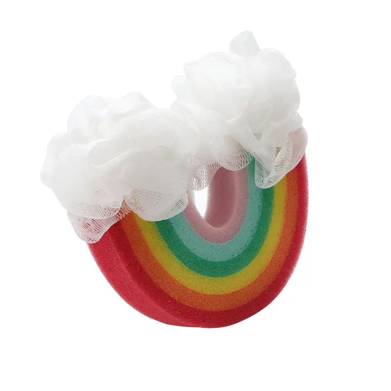 Nako-customize na Seven-Color Stitching Rainbow Shower Flower Sponge