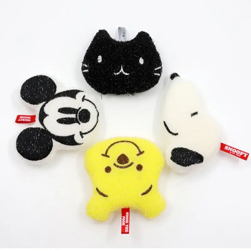 Cute Cartoon-Style Dishwashing Clean 4-Piece Set