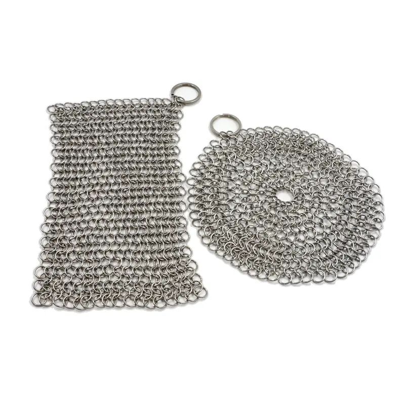 Kusina Cleaner Ring Screen Mesh Stainless-Steel Cast Iron Chain Mail Pot Sponge Scrubber