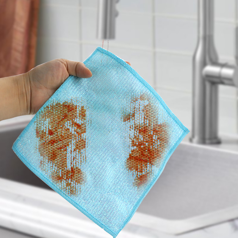 Dry and Wet Silver Fiber Cloth Colored Silk Bamboo Fiber Scrubbing Cloth